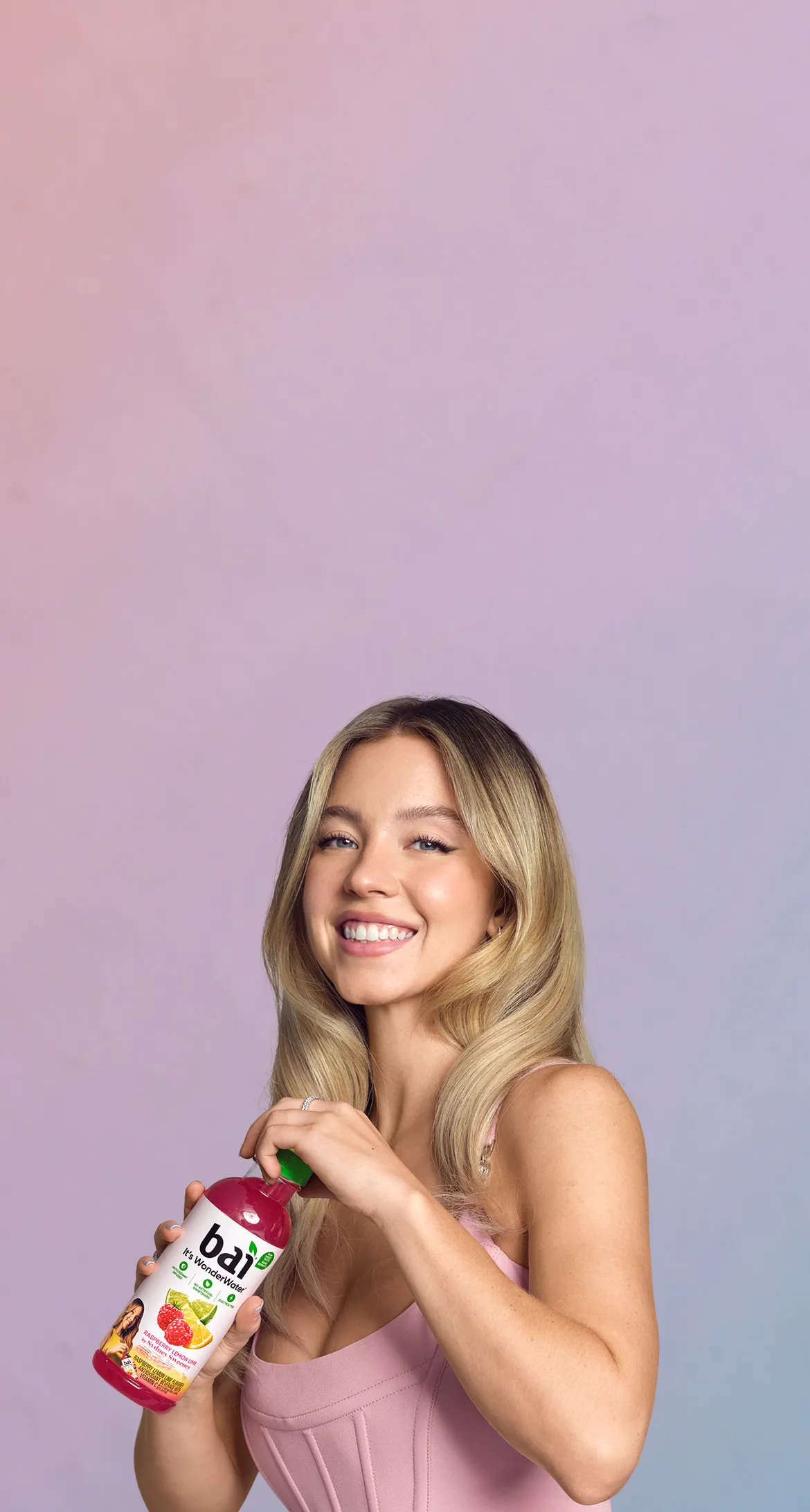 Sydney Sweeney with Bai Bottle