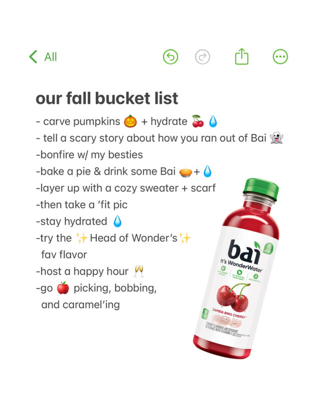 Forget PSLs. It's ✨Bai✨ fall, y'all.
#ItsWonderWater